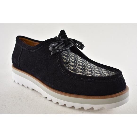 Dior Mens Explorer Boat Shoe Black Suede Blue Oblique Logo Lace Up Loafer 44 11 - Picture 5 of 15